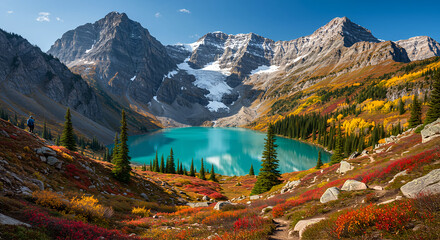 Alpine Lake in Autumn Glory