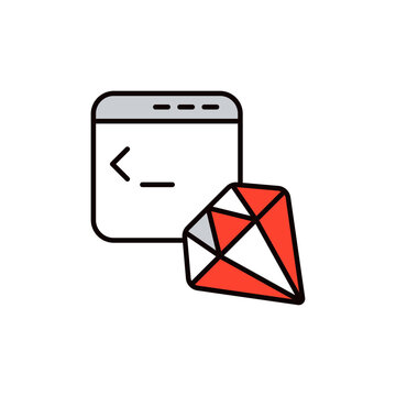 Terminal Colored Vector Icon for Ruby Command Line Interaction.