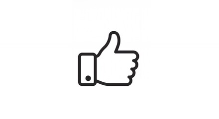Obraz premium Thumb Up Hand Gesture Representing Approval and Agreement in Simple Design