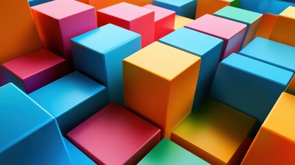 Fototapeta premium Arrangement of Multi-Colored Rectangular Prisms