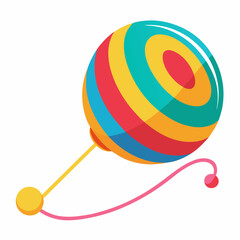 Colorful toy for kids, playing yoyo vector on white background.