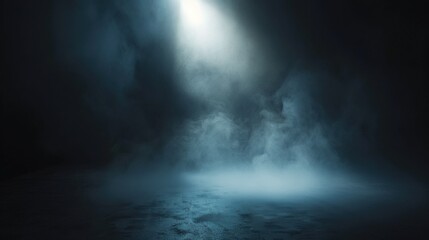 Obraz premium Dark Room with Smoke and Spotlight