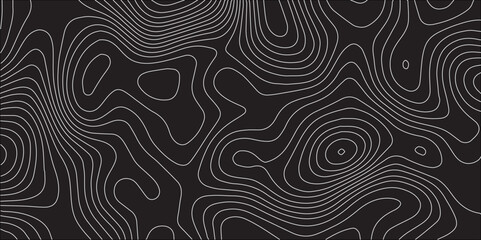 Exclusive and High-End Abstract Topographic Line Design with a Deep Black Backdrop, Featuring Elegantly Curved Wavy Patterns