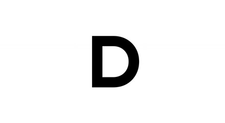 Isolated Letter D in Black on White Simple and Clear Design
