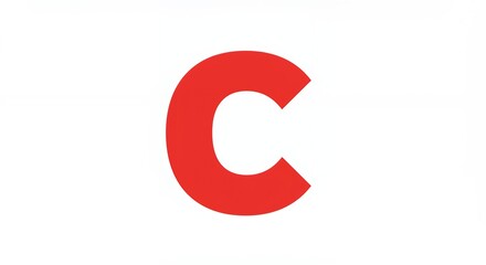 Red Letter C on a White Background for Educational Designs