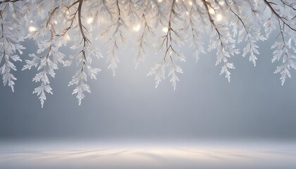 Tree branch with snow on it