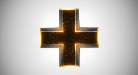 Obraz premium Elegant Plus Sign: Gold and Dark Design