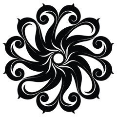 venetian baroque swirls silhouette vector
