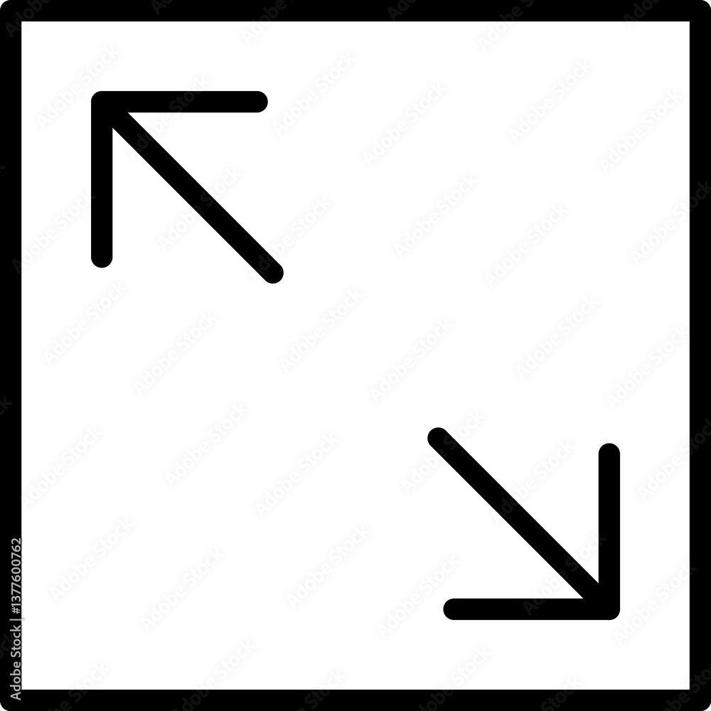 Poster full screen icon. full screen and exit full screen icon. scalability arrow mark icons in flat style 