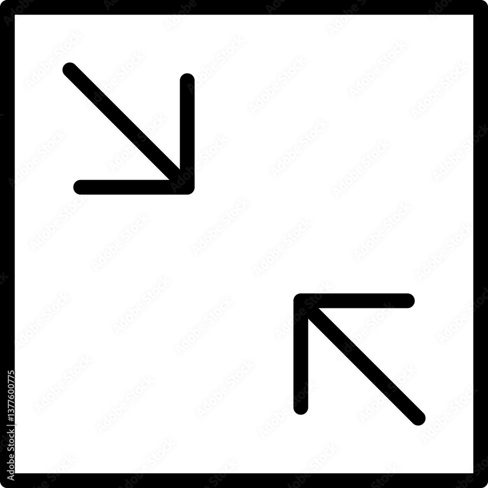 Poster full screen icon. full screen and exit full screen icon. scalability arrow mark icons in flat style 