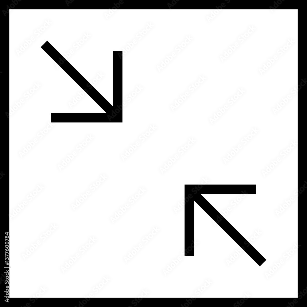 Poster full screen icon. full screen and exit full screen icon. scalability arrow mark icons in flat style 