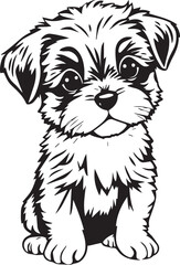 Cute puppy. Hand drawn vector illustration