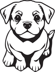 Cute puppy. Hand drawn vector illustration