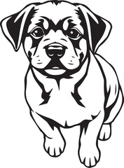 Cute puppy. Hand drawn vector illustration