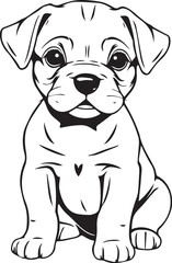 Cute puppy. Hand drawn vector illustration