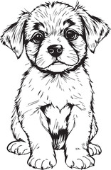 Cute puppy. Hand drawn vector illustration