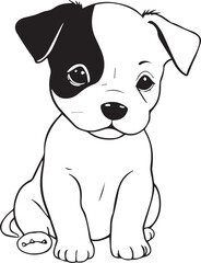 Cute puppy. Hand drawn vector illustration