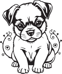 Cute puppy. Hand drawn vector illustration