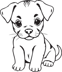 Cute puppy. Hand drawn vector illustration