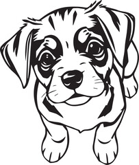 Cute puppy. Hand drawn vector illustration
