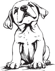 Fototapeta premium Cute puppy. Hand drawn vector illustration