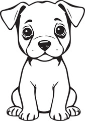 Cute puppy. Hand drawn vector illustration