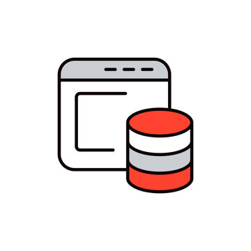 Database Cylinder Colored Vector Icon for Ruby Database Interaction.