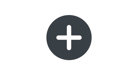Obraz premium Adding Plus Sign Icon Symbol in Dark Gray Circle Button