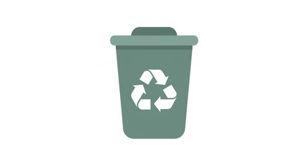 Recycling Bin with Symbol Promoting Eco-friendly Waste Management Practices