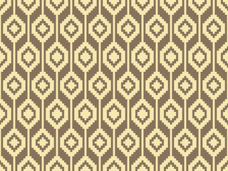 repeating geometric pattern of diamond shapes in alternating brown and beige tones