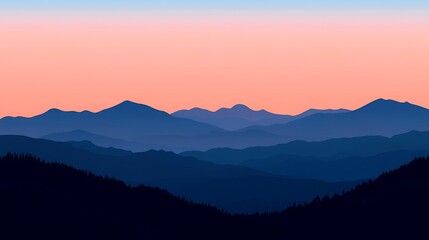 Obraz premium Serene Sunset Mountain Range.