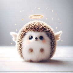Whimsical Winged Hedgehog with Curious Smile | Adorable Fantasy Hedgehog Illustration with Wings.