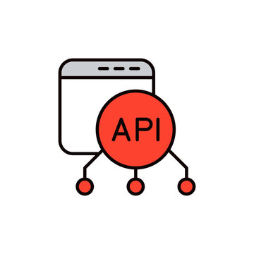 API Connector Colored Vector Icon for Ruby API Interaction.