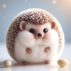 Whimsical Winged Hedgehog with Curious Smile | Adorable Fantasy Hedgehog Illustration with Wings.