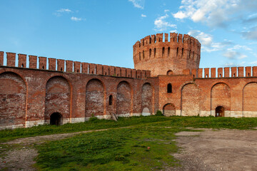 Round watchtower and walls of the Smolensk Kremlin, Russia