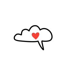 heart speech bubble