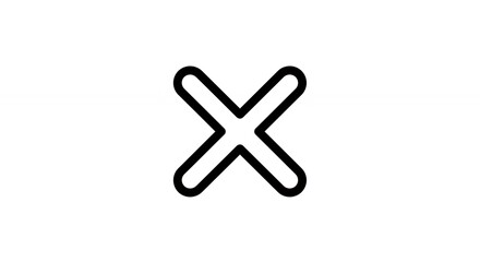 Obraz premium Simple Black X Symbol on White Background for Design Purposes