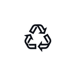 Obraz premium Recycling symbol in minimalist style with black lines 