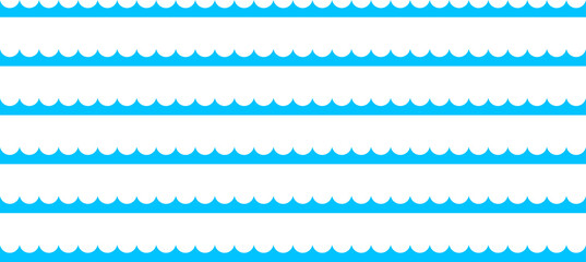 Water wave, sea wave, Wavy line set. Line water waves icon, sign. Zigzag line. Water logo, symbol or sign vector collection.