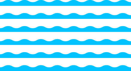 Water wave, sea wave, Wavy line set. Line water waves icon, sign. Zigzag line. Water logo, symbol or sign vector collection.