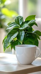Coffee Plant  Mug with Sunny Window.
