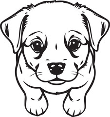Cute puppy. Hand drawn vector illustration