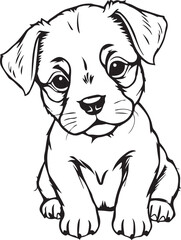 Cute puppy. Hand drawn vector illustration