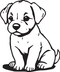 Cute puppy. Hand drawn vector illustration