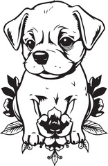 Cute puppy. Hand drawn vector illustration