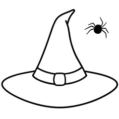 Witch's Hat line art vector illustration