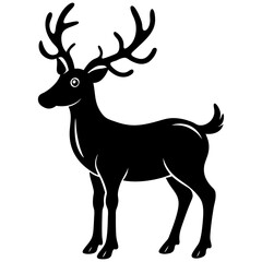 Reindeer silhouette vector illustration 
