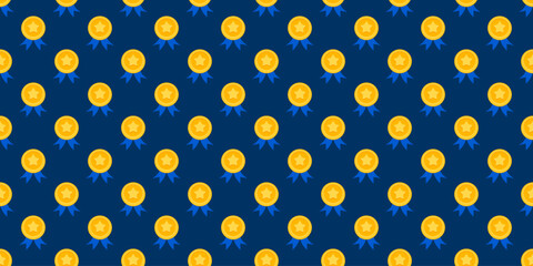 Trophy Pattern background. Gold Trophies Seamless Pattern. gold medal pattern background. competition theme pattern.