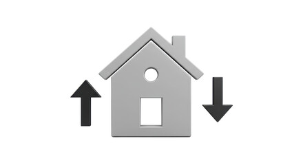 Fototapeta premium Isolated House Up and Down Arrow