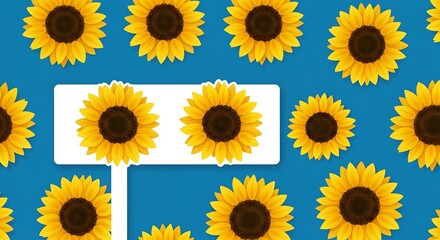 Sunny Delight: Vibrant Sunflower Pattern AI Generated